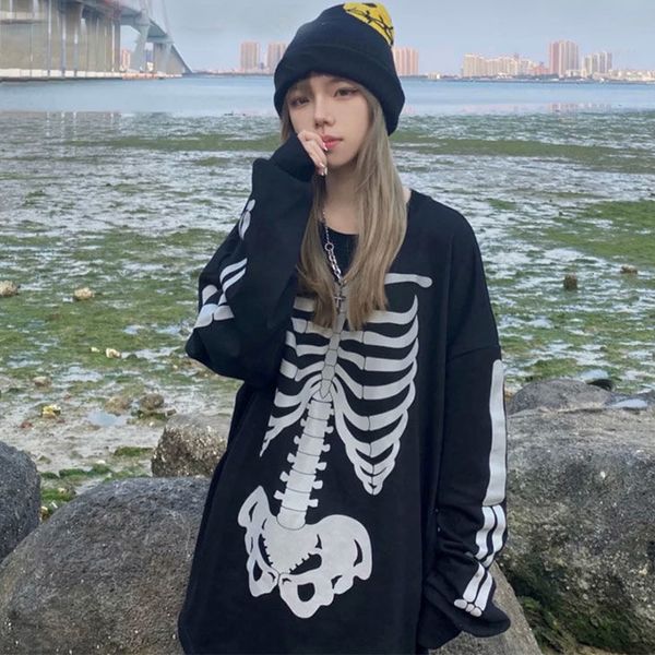 women hoodie streetwear ladies skeleton print pullover oversized harajuku style winter sweatshirt korean 2021 new, Black
women hoodie streetwear ladies skeleton print pullover oversized harajuku style winter sweatshirt korean 2021 new, Black