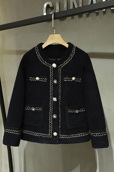 women's jackets 2021fw winner black wool tweed jacket coat female chic outerwear for ladies, Black;brown
women's jackets 2021fw winner black wool tweed jacket coat female chic outerwear for ladies, Black;brown