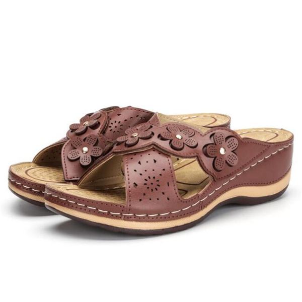 fashion 2021 summer women's sandals pu slip on 5cm wedges high heels round toe shallow back strap flowers retro women shoes, Black
fashion 2021 summer women's sandals pu slip on 5cm wedges high heels round toe shallow back strap flowers retro women shoes, Black
