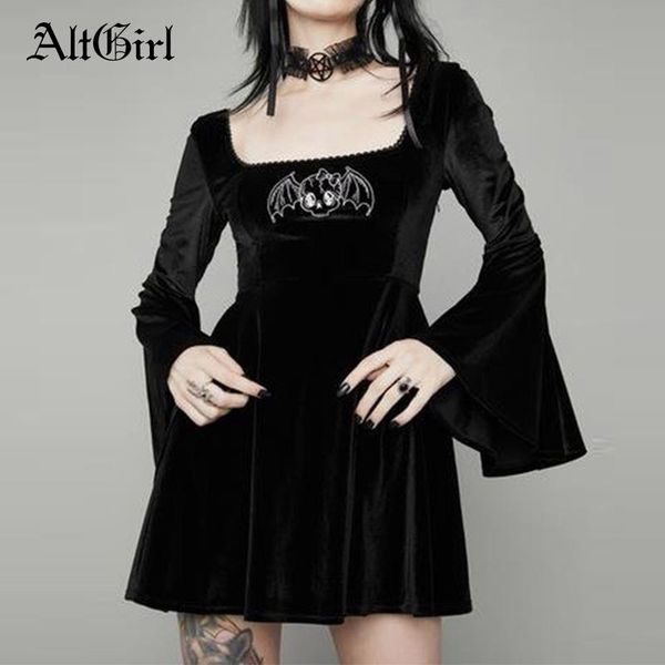 casual dresses altgirl mall goth velvet dress women streetwear harajuku emo alt grunge bat printed flare sleeve y2k gothic party, Black;gray
casual dresses altgirl mall goth velvet dress women streetwear harajuku emo alt grunge bat printed flare sleeve y2k gothic party, Black;gray