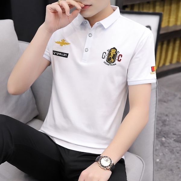 summer short polo shirt embroidery casual slim fit half sleeve t-shirt men's fashion brand, White;black
summer short polo shirt embroidery casual slim fit half sleeve t-shirt men's fashion brand, White;black