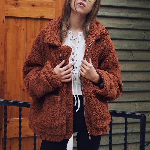 women's jackets plus size casual winter woman jacket and coat female loose short coats autumn lambs outerwear, Black;brown
women's jackets plus size casual winter woman jacket and coat female loose short coats autumn lambs outerwear, Black;brown