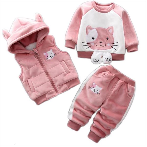 baby boys girls warm set winter cartoon cat kids thickening hooded vest sweater pant three piece sport suits children clothing, White
baby boys girls warm set winter cartoon cat kids thickening hooded vest sweater pant three piece sport suits children clothing, White