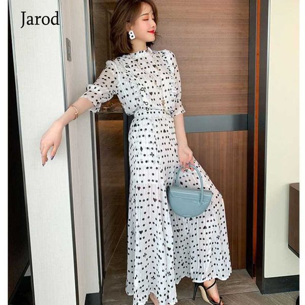 fashion women polka dot trousers suit summer chiffon o neck ruffles shirt + holiday ladies pleated wide-leg length pants set 210526, White
fashion women polka dot trousers suit summer chiffon o neck ruffles shirt + holiday ladies pleated wide-leg length pants set 210526, White