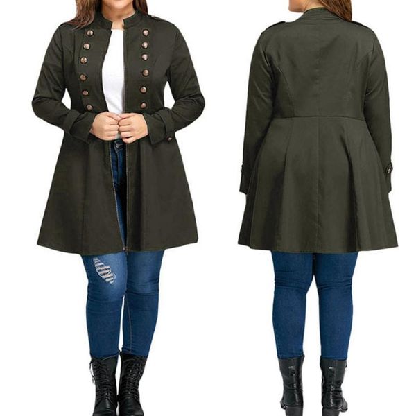 women's jackets women fashion plus size xl-5xl vintage longline coat double breasted flare windbreaker chaqueta mujer, Black;brown
women's jackets women fashion plus size xl-5xl vintage longline coat double breasted flare windbreaker chaqueta mujer, Black;brown