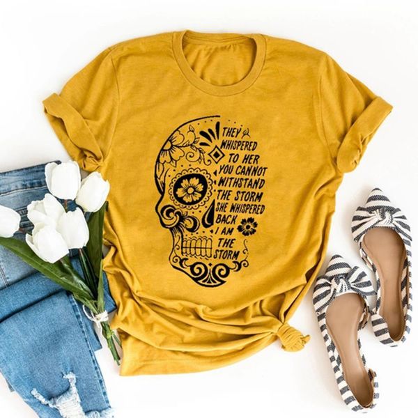 skull flowers they whispered to women her printing summer graphic tee aesthetic for goth crew neck, White
skull flowers they whispered to women her printing summer graphic tee aesthetic for goth crew neck, White