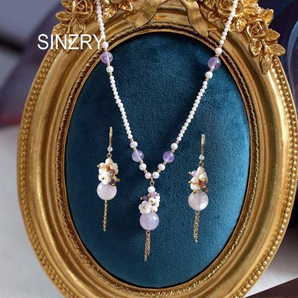 earrings & necklace sinzry luxury handmade natural freshwater pearl shell long pendant necklaces fashion earring vintage jewelry set for fem, Silver
earrings & necklace sinzry luxury handmade natural freshwater pearl shell long pendant necklaces fashion earring vintage jewelry set for fem, Silver