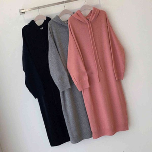 casual dresses autumn winter korean fashion knitted women's solid color split fork hooded loose long sleeve s6g4, Black;gray
casual dresses autumn winter korean fashion knitted women's solid color split fork hooded loose long sleeve s6g4, Black;gray