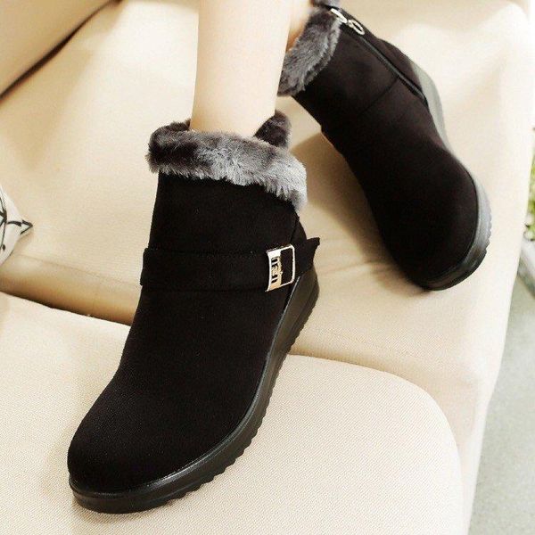 boots plush women's shoes heel large soles and short size, in autumn winter, Black
boots plush women's shoes heel large soles and short size, in autumn winter, Black