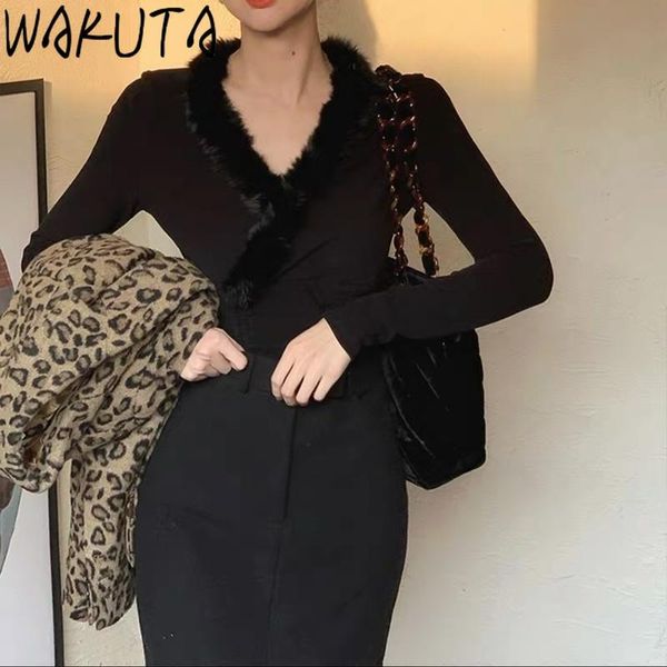 women's t-shirt wakuta long sleeve elegant ladies t-shirts korean 2021 vintage cross v neck design crop female patchwork womens clothe, White
women's t-shirt wakuta long sleeve elegant ladies t-shirts korean 2021 vintage cross v neck design crop female patchwork womens clothe, White