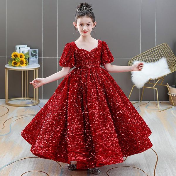 sequin long flower girl dresses short sleeve shiny ball gown wedding party luxury lace up first communion 2021 girl's, Red;yellow
sequin long flower girl dresses short sleeve shiny ball gown wedding party luxury lace up first communion 2021 girl's, Red;yellow