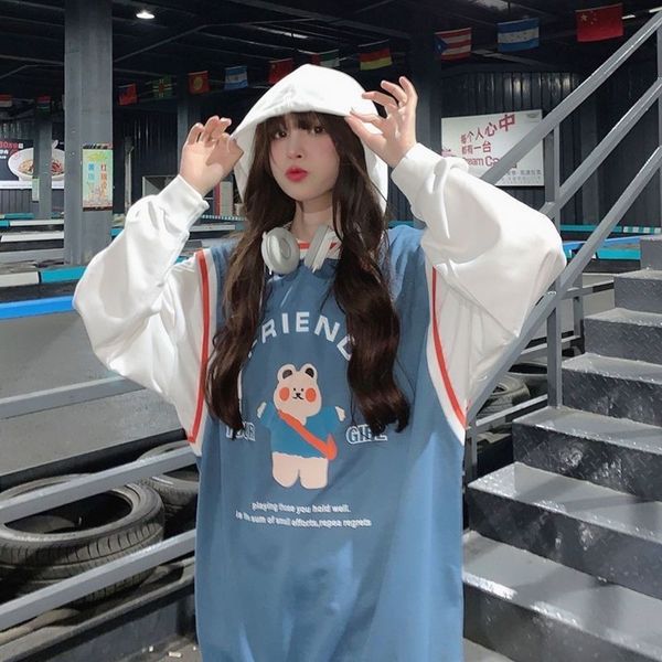 hoodies female hoodies shredded manga long korean style loosed impression cartoons hoodie sweet pullover top, Black
hoodies female hoodies shredded manga long korean style loosed impression cartoons hoodie sweet pullover top, Black
