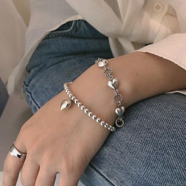 link, chain fmily minimalist 925 sterling silver heart bracelet retro fashion all-match creative jewelry to give girlfriend gifts, Black
link, chain fmily minimalist 925 sterling silver heart bracelet retro fashion all-match creative jewelry to give girlfriend gifts, Black