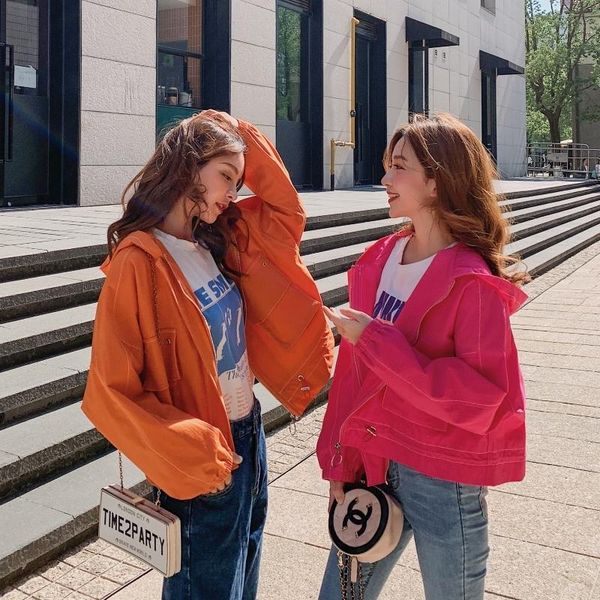 women's jackets 2021 spring the listing korean version of loose overalls jacket ladies favourite fashion streetwear short, Black;brown
women's jackets 2021 spring the listing korean version of loose overalls jacket ladies favourite fashion streetwear short, Black;brown