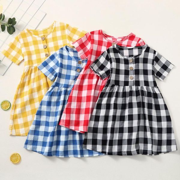 girl's dresses girls dress 2021 summer kids girl plaid princess loose short sleeve lovely casual costume children clothing, Red;yellow
girl's dresses girls dress 2021 summer kids girl plaid princess loose short sleeve lovely casual costume children clothing, Red;yellow