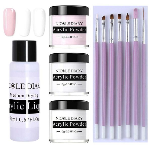 11pcs 20ml acrylic liquid powder set nail polymer tip extension french white pink clear brushes kit1, Silver;gold
11pcs 20ml acrylic liquid powder set nail polymer tip extension french white pink clear brushes kit1, Silver;gold