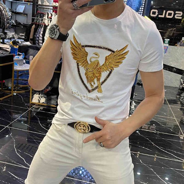 tee black luxury gold strass 2021 will see trend of heavy men embroidered thin fashion short homme shirt, White;black
tee black luxury gold strass 2021 will see trend of heavy men embroidered thin fashion short homme shirt, White;black