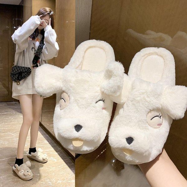 women's winter home furry puppy indoor slippers cute animals fur family shoes warm, Black
women's winter home furry puppy indoor slippers cute animals fur family shoes warm, Black