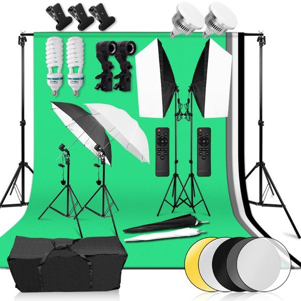 pography studio softbox umbrella continuous lighting kit 2x3m background stand 3 colors temperature 85w led bulb with remote & accessories
pography studio softbox umbrella continuous lighting kit 2x3m background stand 3 colors temperature 85w led bulb with remote & accessories