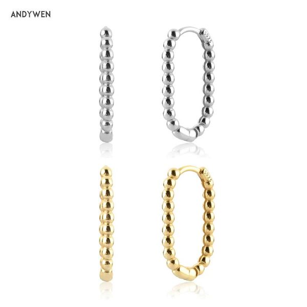 hoop & huggie andywen 925 sterling silver gold beads hoops piercing earring women rock punk luxury jewelry clips wedding accessories, Golden;silver
hoop & huggie andywen 925 sterling silver gold beads hoops piercing earring women rock punk luxury jewelry clips wedding accessories, Golden;silver