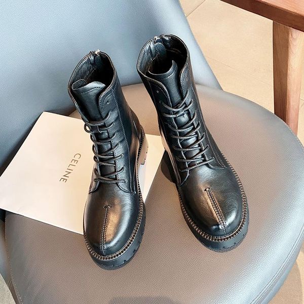winter leather boots female rear zipper british style thick bottom black height-increasing women
winter leather boots female rear zipper british style thick bottom black height-increasing women