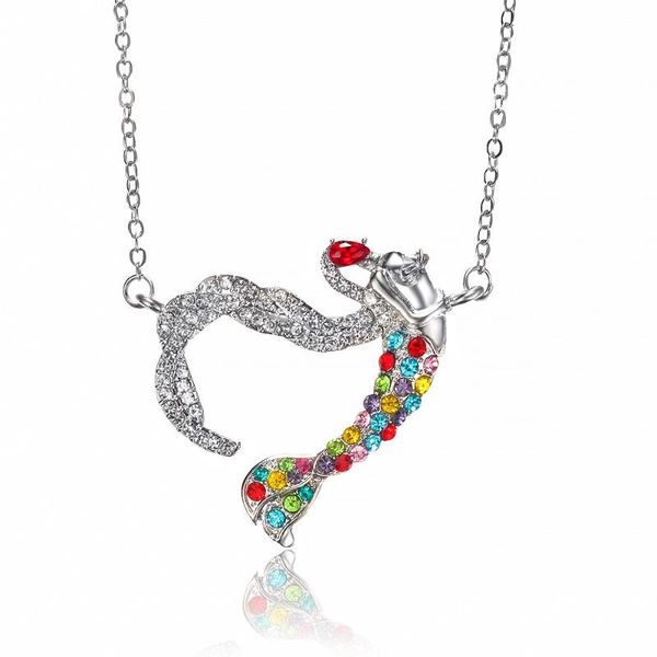 pendant necklaces colorful mermaid heart for women girls full set zircon silver color chain on the neck fashion jewelry kan379
pendant necklaces colorful mermaid heart for women girls full set zircon silver color chain on the neck fashion jewelry kan379