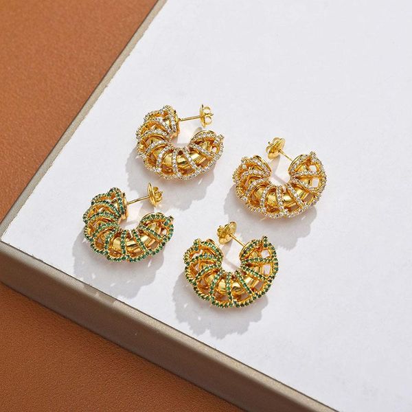 hoop & huggie cz rhinestone pave winding chunky earrings for women green c luxury designer jewelry items hip, Golden;silver
hoop & huggie cz rhinestone pave winding chunky earrings for women green c luxury designer jewelry items hip, Golden;silver