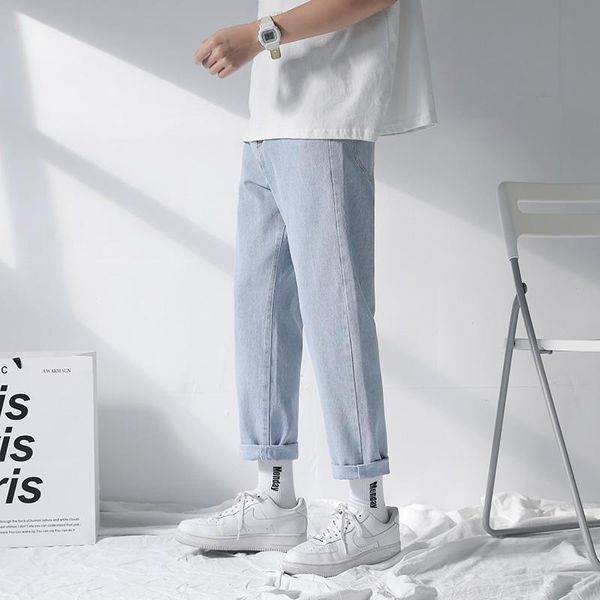 men's jeans autumn thin section personality washed high street light blue tide brand loose straight cropped trousers
men's jeans autumn thin section personality washed high street light blue tide brand loose straight cropped trousers