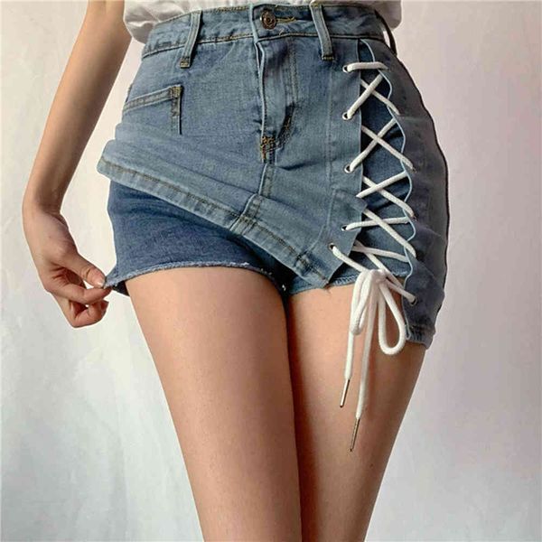 womder summer denim high waist criss-cross bandage skirt short tight elastic jeans drawstring bottom 210510, Black
womder summer denim high waist criss-cross bandage skirt short tight elastic jeans drawstring bottom 210510, Black