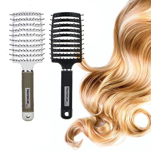 bristle hair hairbrush plastic styling anti-static comb bent hairdressing tool @me881, Silver
bristle hair hairbrush plastic styling anti-static comb bent hairdressing tool @me881, Silver