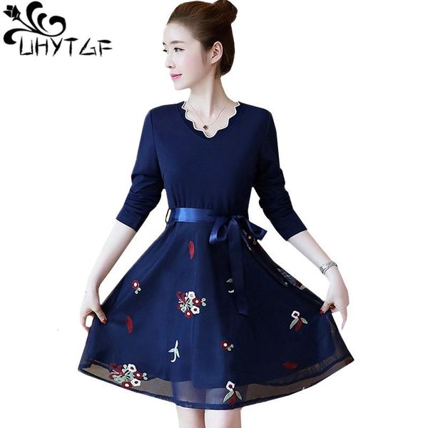 casual dresses uhytgf fashion embroidered autumn dress women v-neck bow slim party 5xl plus size korean mini 1305, Black;gray
casual dresses uhytgf fashion embroidered autumn dress women v-neck bow slim party 5xl plus size korean mini 1305, Black;gray