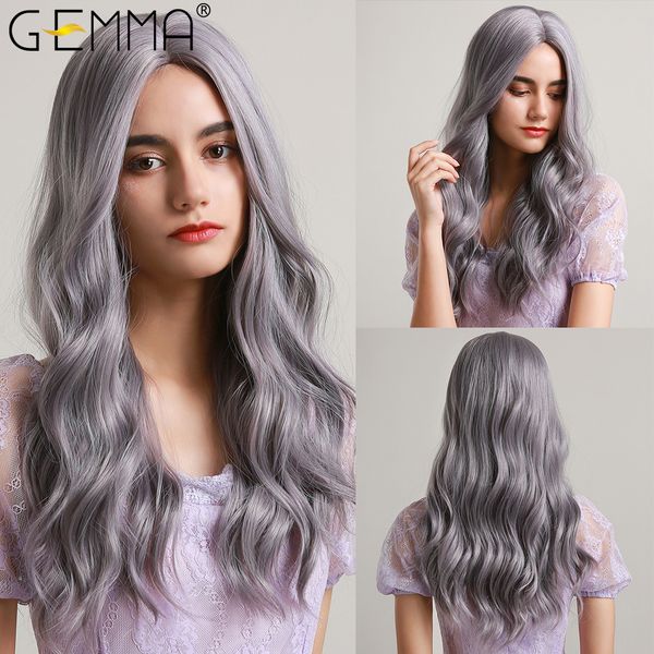 long wave ash light purple synthetic wigs for women natural middle part heat resistant fiber cosplay fake hair wig, Black
long wave ash light purple synthetic wigs for women natural middle part heat resistant fiber cosplay fake hair wig, Black