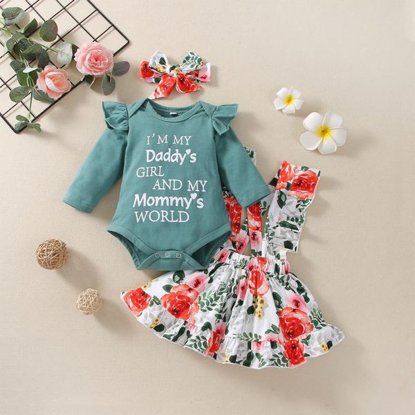 clothing sets 3pcs baby's letter long sleeve romper floral printed suspender skirt headdress toddler girls spring fall 0-24m, White
clothing sets 3pcs baby's letter long sleeve romper floral printed suspender skirt headdress toddler girls spring fall 0-24m, White