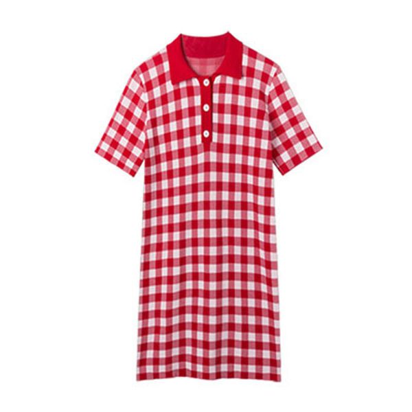 red blue paid knitted dress turn down collar button short sleeve mini summer d1146 210514, Black;gray
red blue paid knitted dress turn down collar button short sleeve mini summer d1146 210514, Black;gray