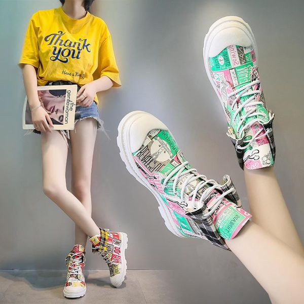 boots spring autumn fashion women high-lace-up sneakers street sports style graffiti skateboard shoes platform hip hop short, Black
boots spring autumn fashion women high-lace-up sneakers street sports style graffiti skateboard shoes platform hip hop short, Black