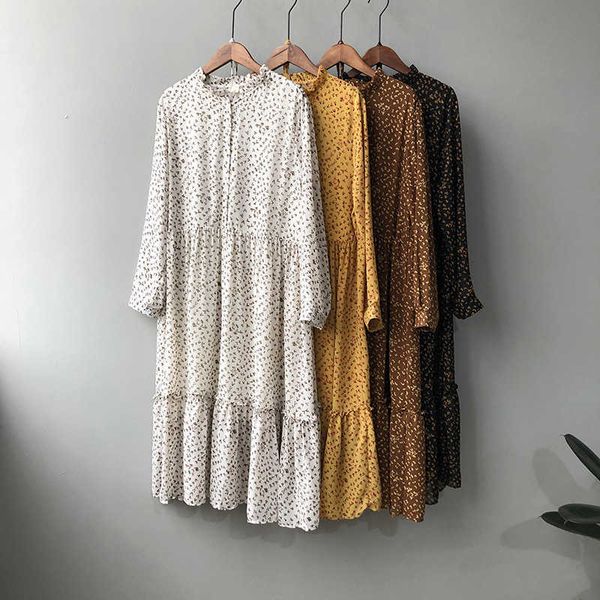 women summer long dress streetwear long sleeve empire a-line mid-calf chiffon print yellow dresses black frocks for women 210625, Black;gray
women summer long dress streetwear long sleeve empire a-line mid-calf chiffon print yellow dresses black frocks for women 210625, Black;gray