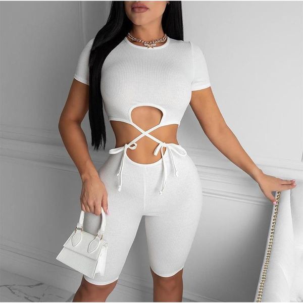 women's tracksuits tracksuit women bandage hollow short sleeve crop biker shorts set elastic casual sporty two piece streetwear outfits, Gray
women's tracksuits tracksuit women bandage hollow short sleeve crop biker shorts set elastic casual sporty two piece streetwear outfits, Gray