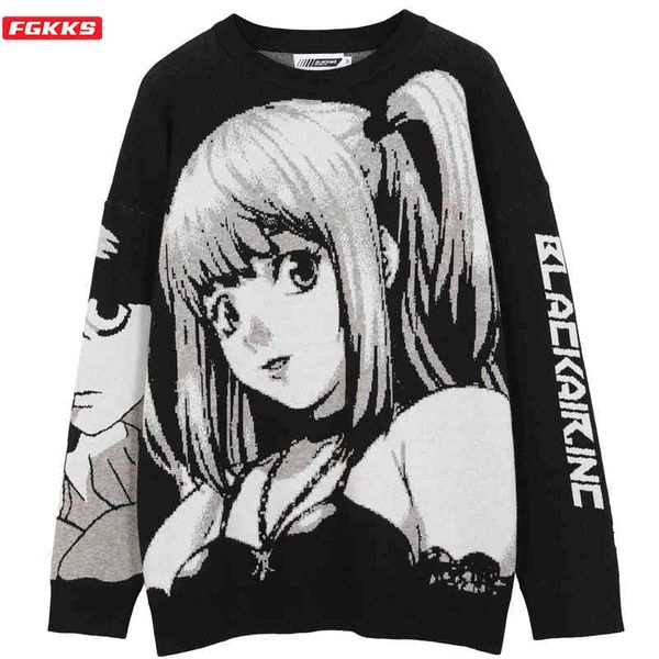 fgkks mens hip hop streetwear harajuku sweater vintage japane style anime girl knitted 2021 cotton pullover sweaters male, White;black
fgkks mens hip hop streetwear harajuku sweater vintage japane style anime girl knitted 2021 cotton pullover sweaters male, White;black