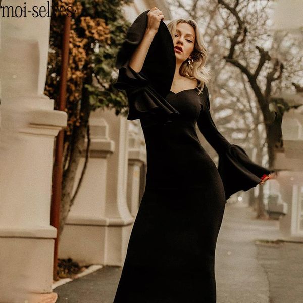casual dresses women flare sleeve midi dress slim gothic solid black elegant vintage party mid calf length, Black;gray
casual dresses women flare sleeve midi dress slim gothic solid black elegant vintage party mid calf length, Black;gray