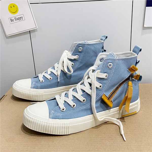 2021 summer men's zipper high-canvas shoes hong kong style student casual trend sneakers, Black
2021 summer men's zipper high-canvas shoes hong kong style student casual trend sneakers, Black