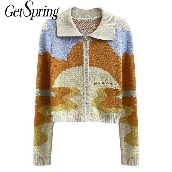 getspring women sweater printing knitting cardigans color matching vintage short sweaters fashion 210601, White
getspring women sweater printing knitting cardigans color matching vintage short sweaters fashion 210601, White
