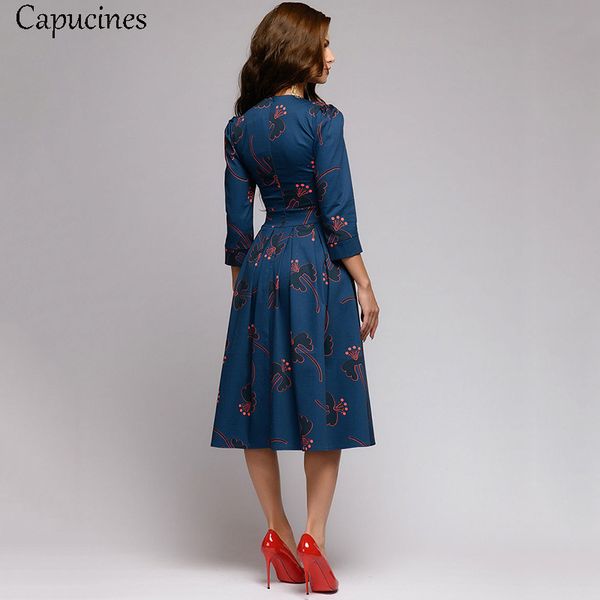 capucines navy blue 3/4 sleeves printed dress women 2021 spring summer vintage pocket a-line casual dress elegent party vestidos, Black;gray
capucines navy blue 3/4 sleeves printed dress women 2021 spring summer vintage pocket a-line casual dress elegent party vestidos, Black;gray