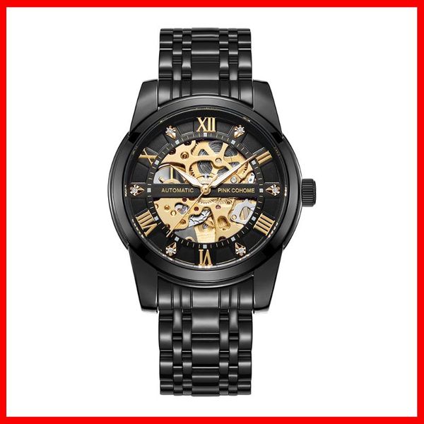 solid steel diamond watches skeleton dial face mechanical automatic montre homme wristwatch reloj hombre waterproof wristwatches, Slivery;brown
solid steel diamond watches skeleton dial face mechanical automatic montre homme wristwatch reloj hombre waterproof wristwatches, Slivery;brown