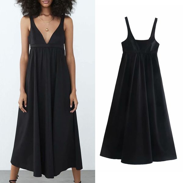 za summer women camisole dress a-line deep v-neck dresses lady party vestido elegant girls backless causal outfits 210422, Black;gray
za summer women camisole dress a-line deep v-neck dresses lady party vestido elegant girls backless causal outfits 210422, Black;gray