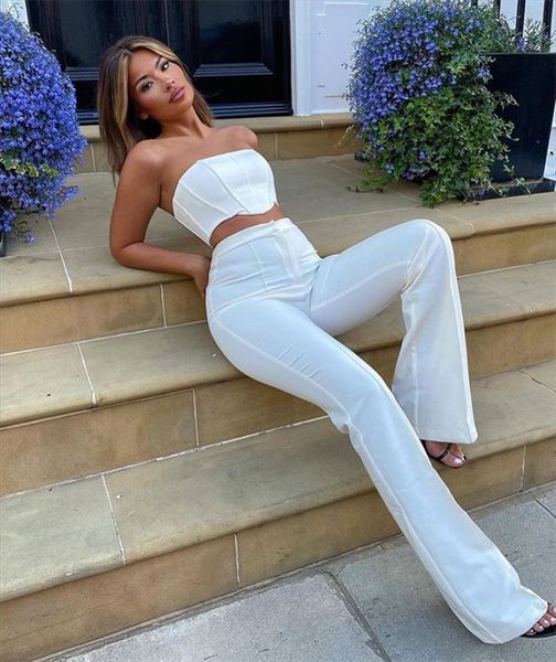 zipper white two piece womens pants set strapless crop and long flares summer 2 women outfits
zipper white two piece womens pants set strapless crop and long flares summer 2 women outfits
