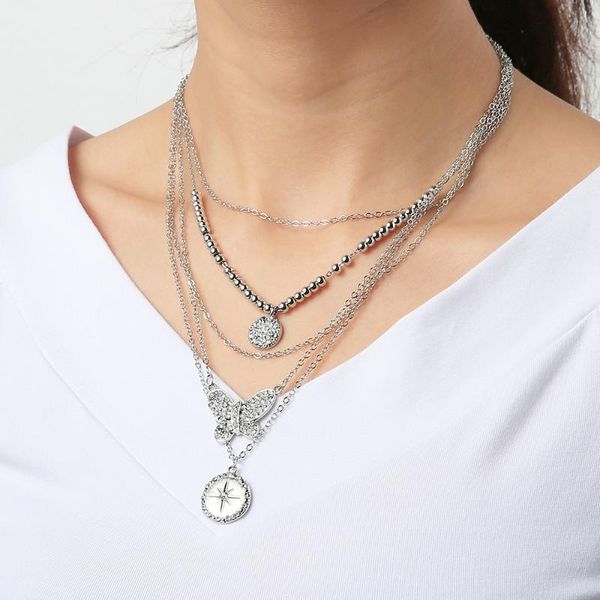 chains punk gold coin butterfly pendant necklace for women cuban multilayered chunky thick chain choker necklaces gothtic jewelry gift, Silver
chains punk gold coin butterfly pendant necklace for women cuban multilayered chunky thick chain choker necklaces gothtic jewelry gift, Silver