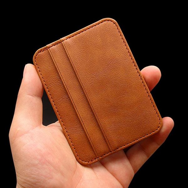 card holders thin pu leather mini wallet slim bank holder 5 slots men's business small id case for man purse cardholder, Brown;gray
card holders thin pu leather mini wallet slim bank holder 5 slots men's business small id case for man purse cardholder, Brown;gray