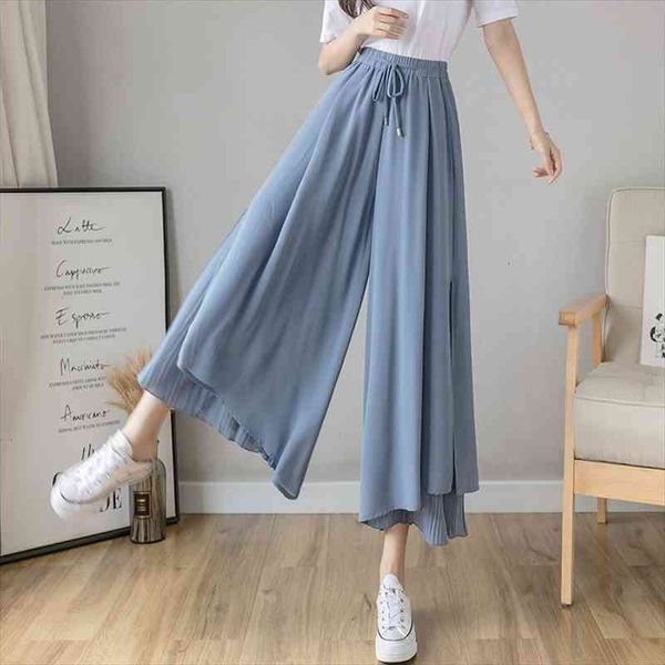 women korean fashion casual drape elegant loose trousers clothes chiffon high waist wide leg pants comodi pantalones de mujer, Black;white
women korean fashion casual drape elegant loose trousers clothes chiffon high waist wide leg pants comodi pantalones de mujer, Black;white