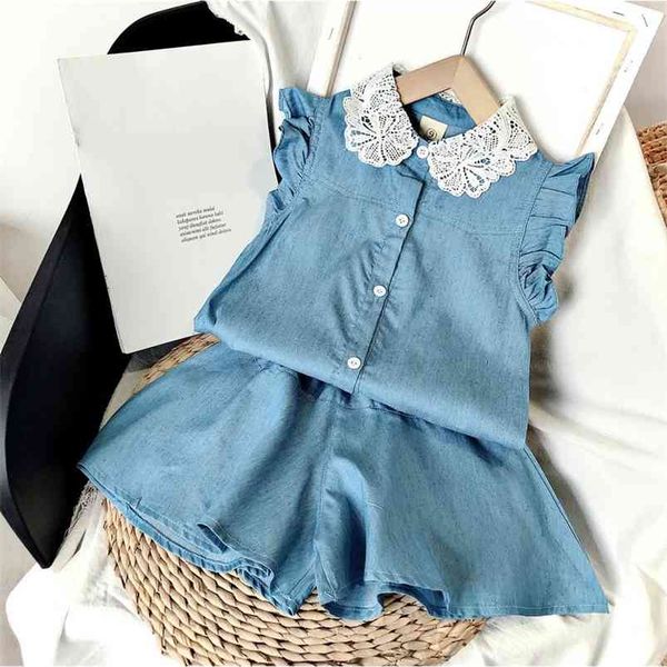summer girls' clothes sets washed denim short-sleeved shirt +shorts 2pcs suits toddler baby kids outfits children's clothing 21062, White
summer girls' clothes sets washed denim short-sleeved shirt +shorts 2pcs suits toddler baby kids outfits children's clothing 21062, White