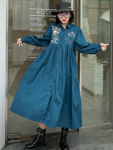 casual dresses superaen 2021 autumn loose fashion turn down collar full a line shirt woman dress, Black;gray
casual dresses superaen 2021 autumn loose fashion turn down collar full a line shirt woman dress, Black;gray